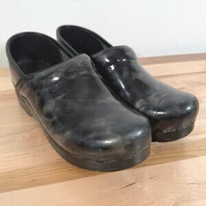 Dansko Professional Clogs 38 7.5-8 Black Marbled Comfort Patent Leather
